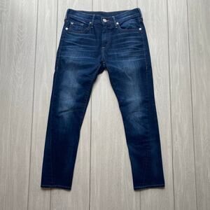 True Religion Women's Denim Blue Nu Boy Midrise Slouchy Skinny Cropped Jeans 25
